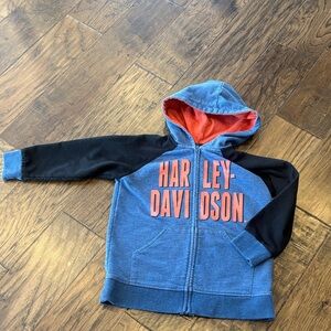 Harley-Davidson Blue and Black Zip-Up Jacket